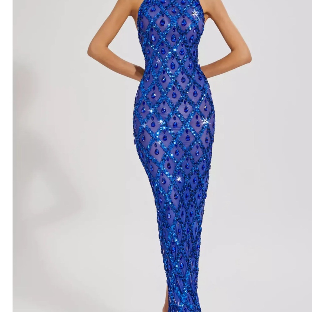 Dazzling Royal Blue Sequin Maxi Dress